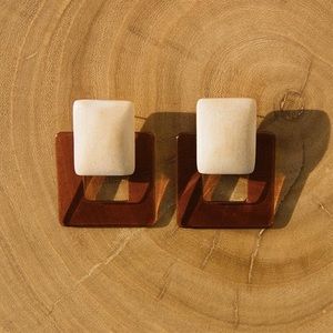 Clear Square Earrings